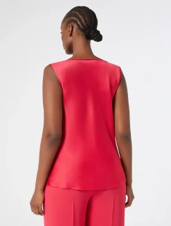 Top in crêpe envers satin