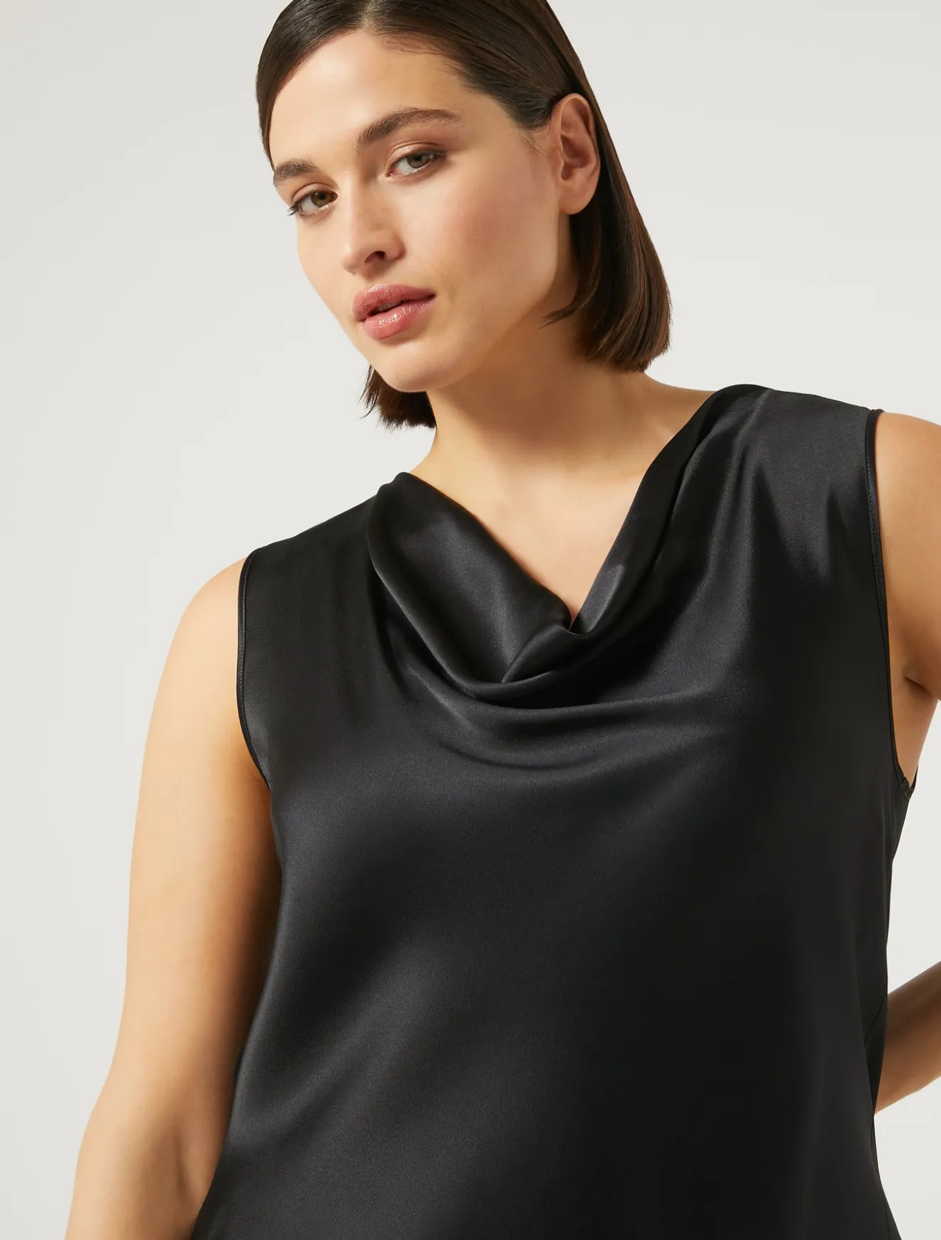 Top in crêpe envers satin