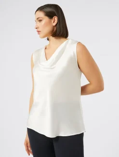 Top in crêpe envers satin