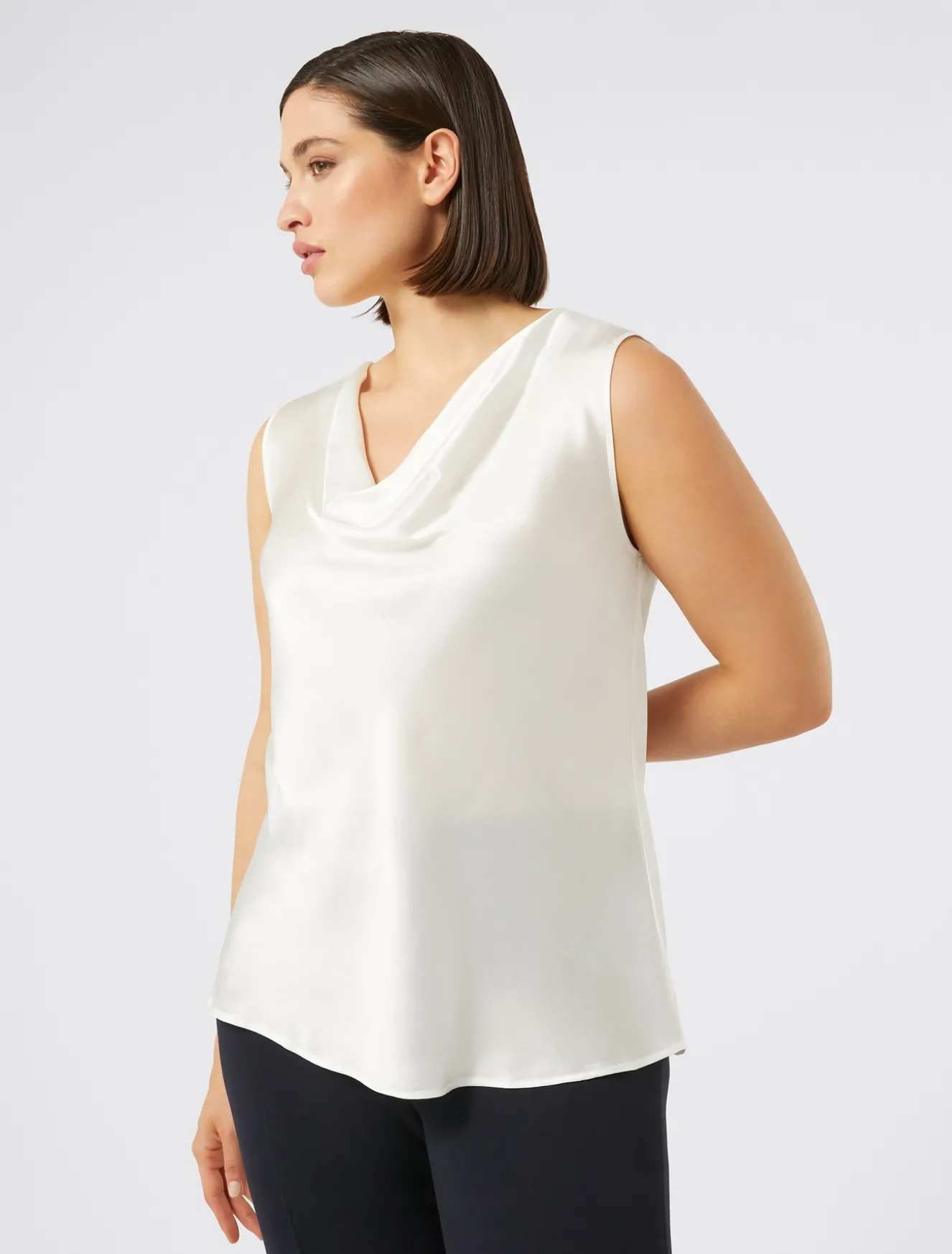 Top in crêpe envers satin