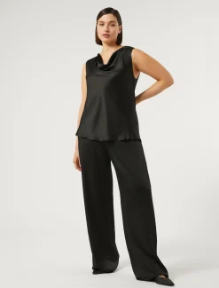 Top in crêpe envers satin