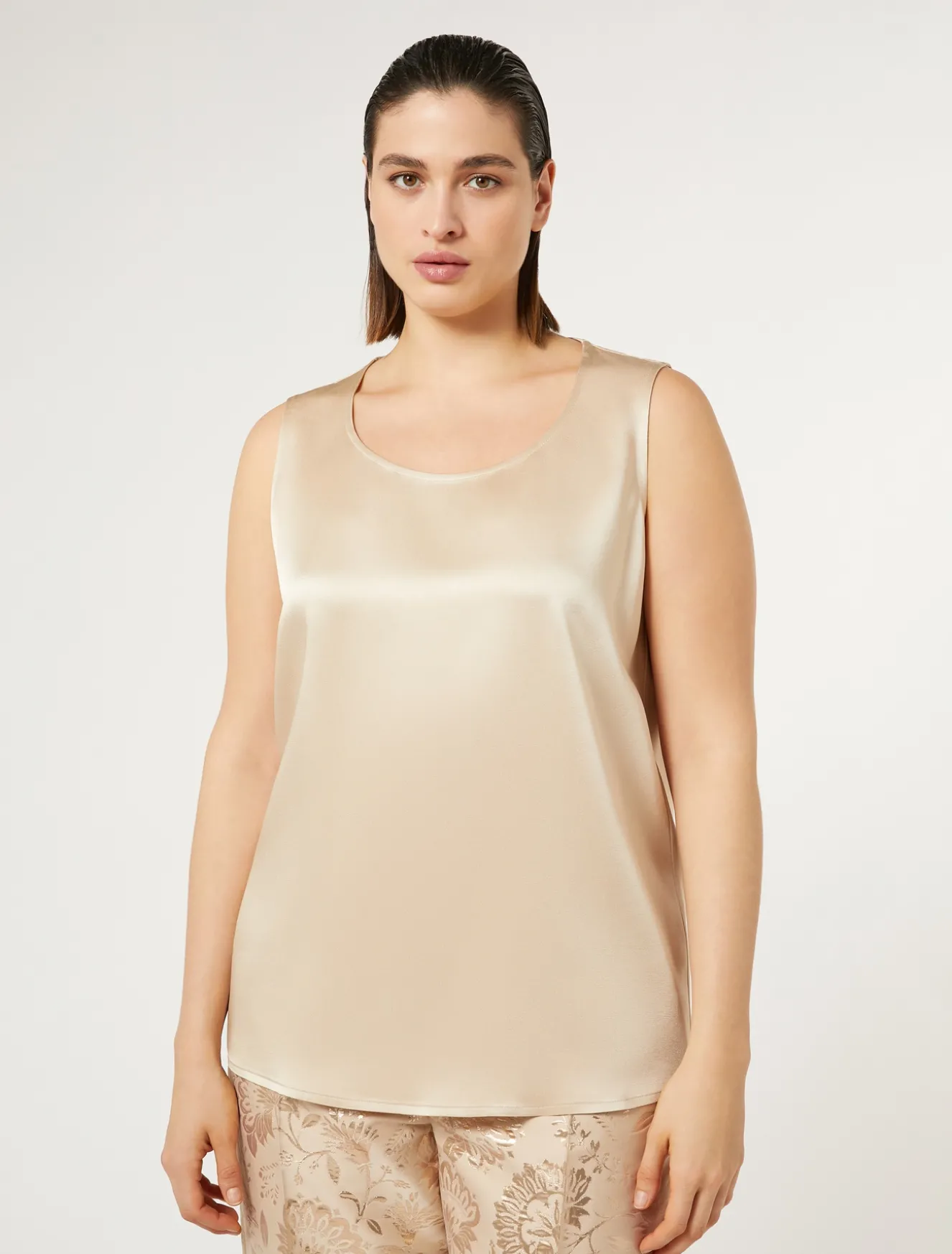 Top in crêpe envers satin