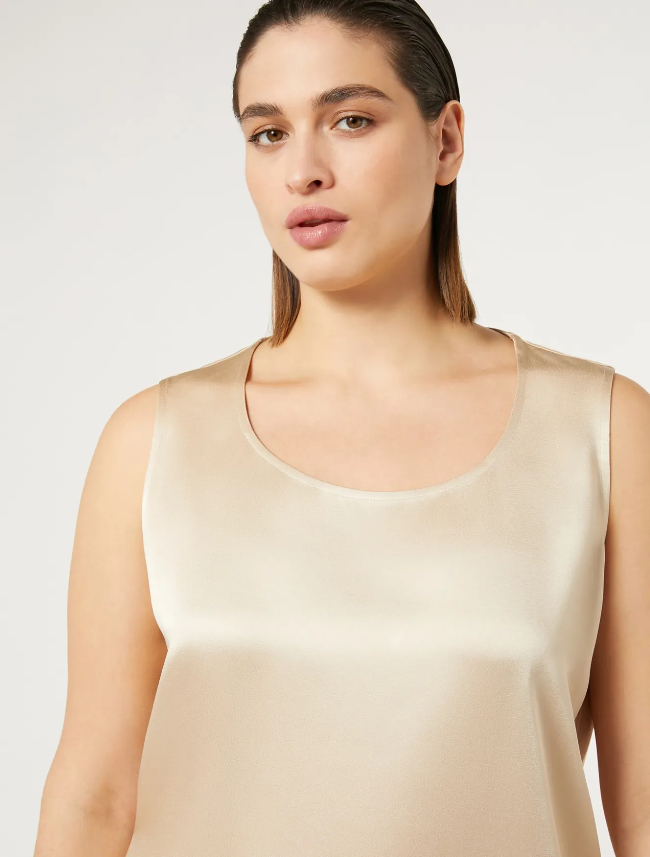 Top in crêpe envers satin