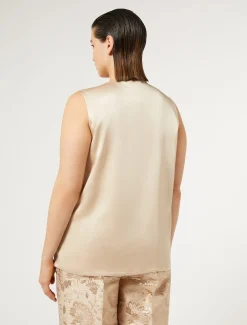 Top in crêpe envers satin