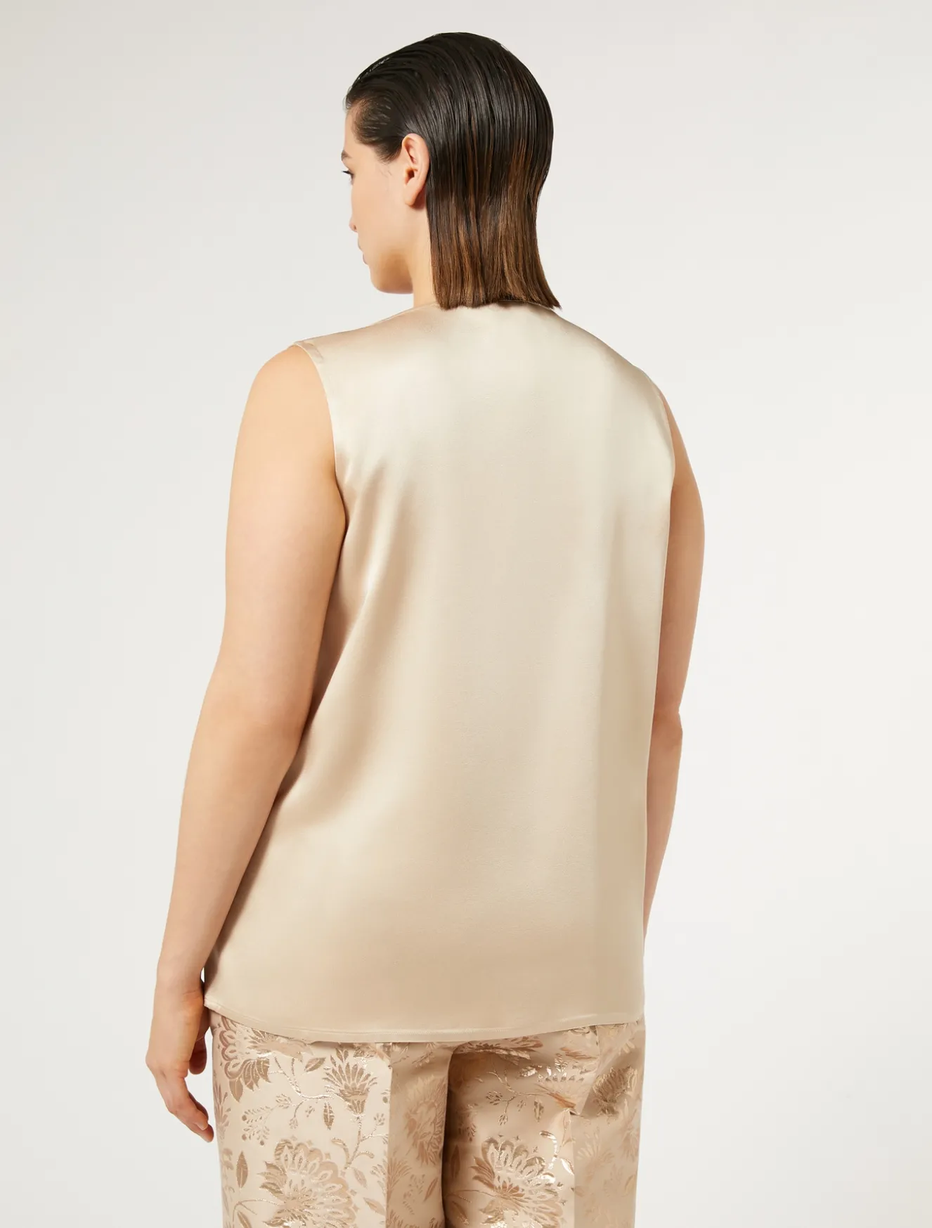 Top in crêpe envers satin