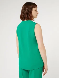 Top in crêpe envers satin