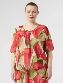 Top in georgette stampata