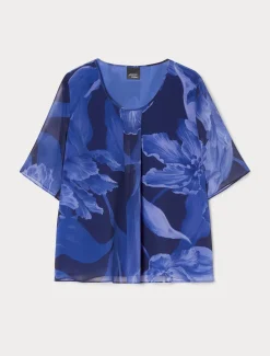 Top in georgette stampata