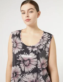 Top in paillettes e raso