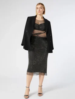 Top in rete con strass