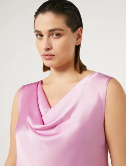 Top in satin con drappeggio