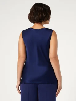 Top in satin con drappeggio
