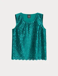 Top in tulle ricamato