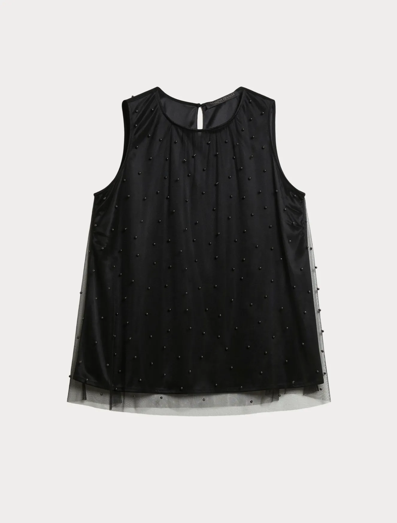 Top in tulle ricamato