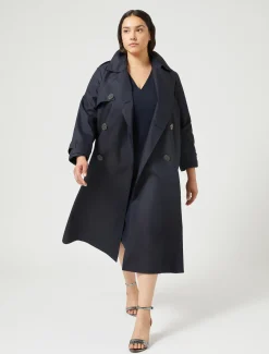 Trench impermeabile in misto cotone