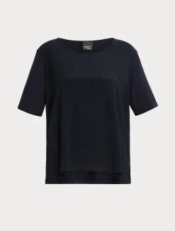 T-shirt in jersey, acetato e seta