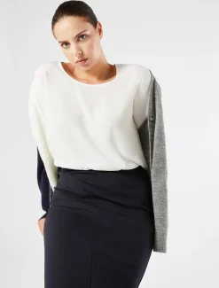 T-shirt in jersey, acetato e seta