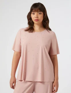 T-shirt in jersey con ricamo