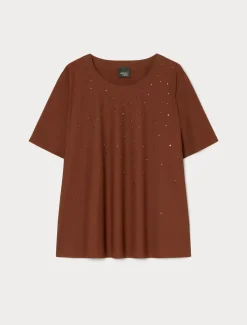 T-shirt in jersey con ricamo