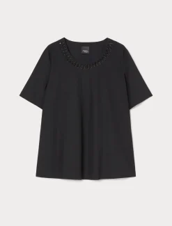 T-shirt in jersey con ricamo