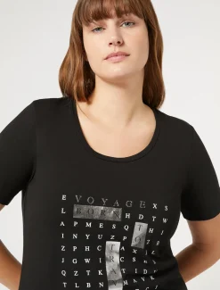 T-shirt in jersey con ricami