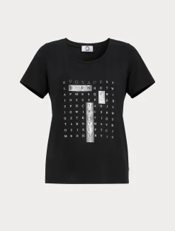 T-shirt in jersey con ricami