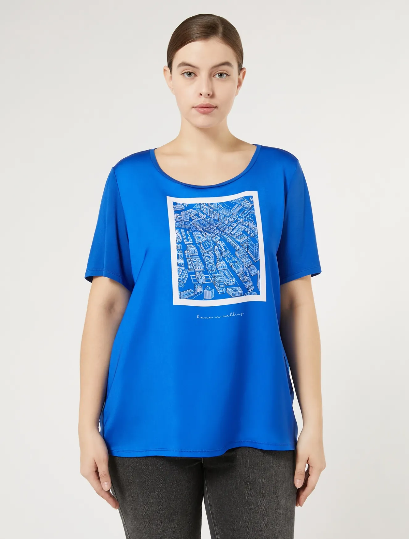 T-shirt in jersey con stampa
