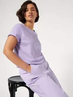 T-shirt in jersey con strass