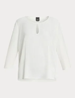 T-shirt in jersey di viscosa e raso