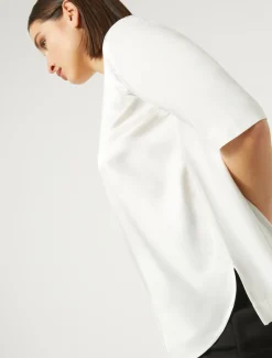 T-shirt in jersey e raso