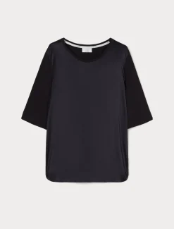 T-shirt in jersey e raso