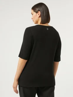 T-shirt in jersey e raso