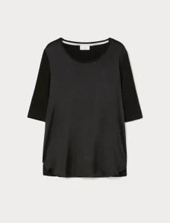 T-shirt in jersey e raso