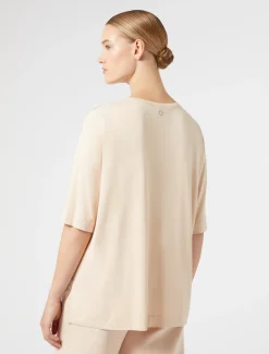 T-shirt in jersey e raso