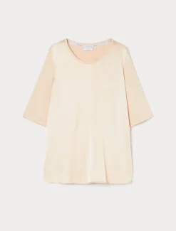 T-shirt in jersey e raso