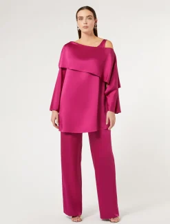 Tunica in crêpe envers satin